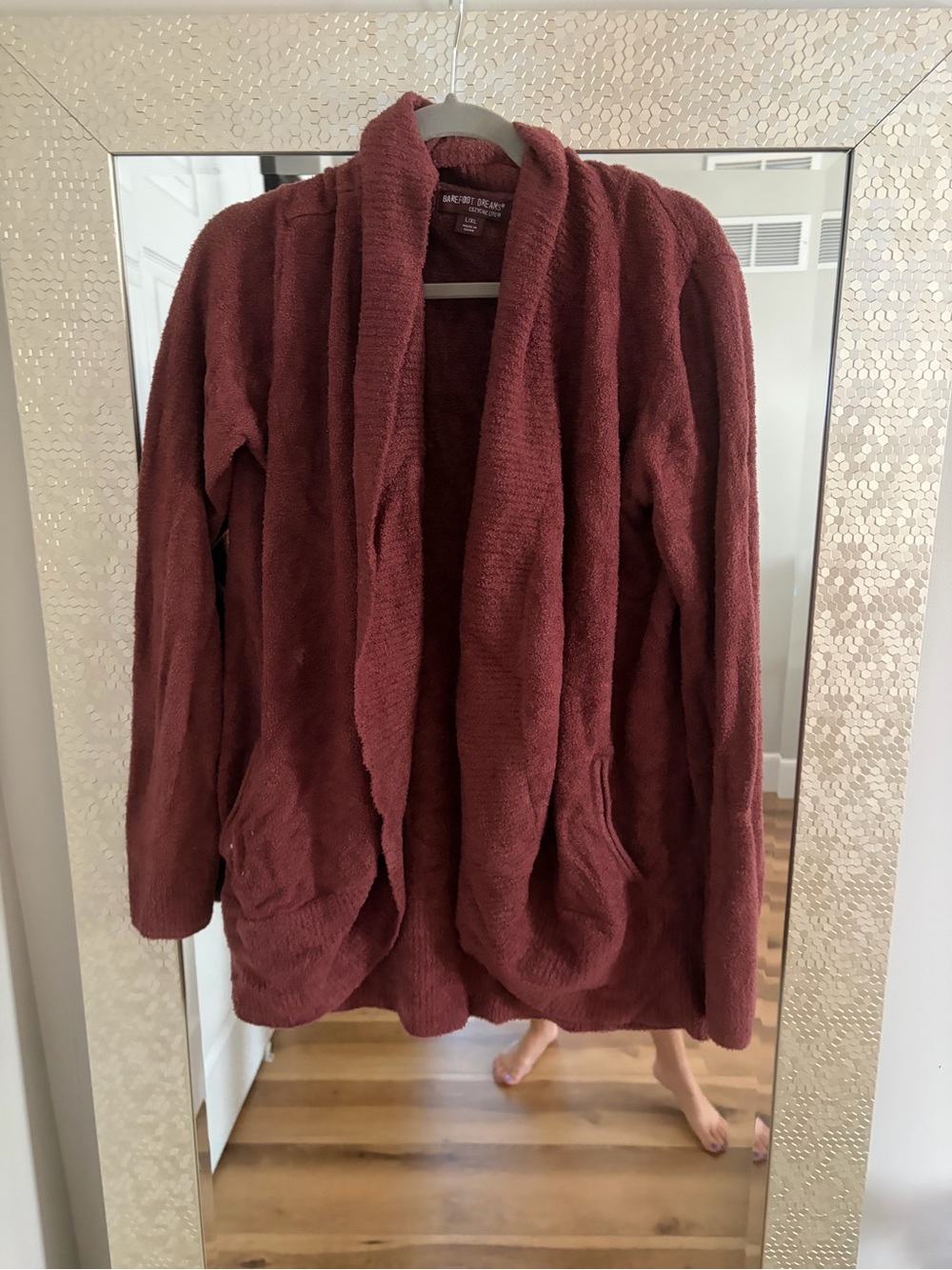 Barefoot Dreams Plush Open Cardigan - Burgundy